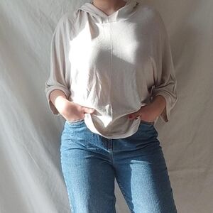 Tom Tailor Hooded Relaxed Fit Cream Top